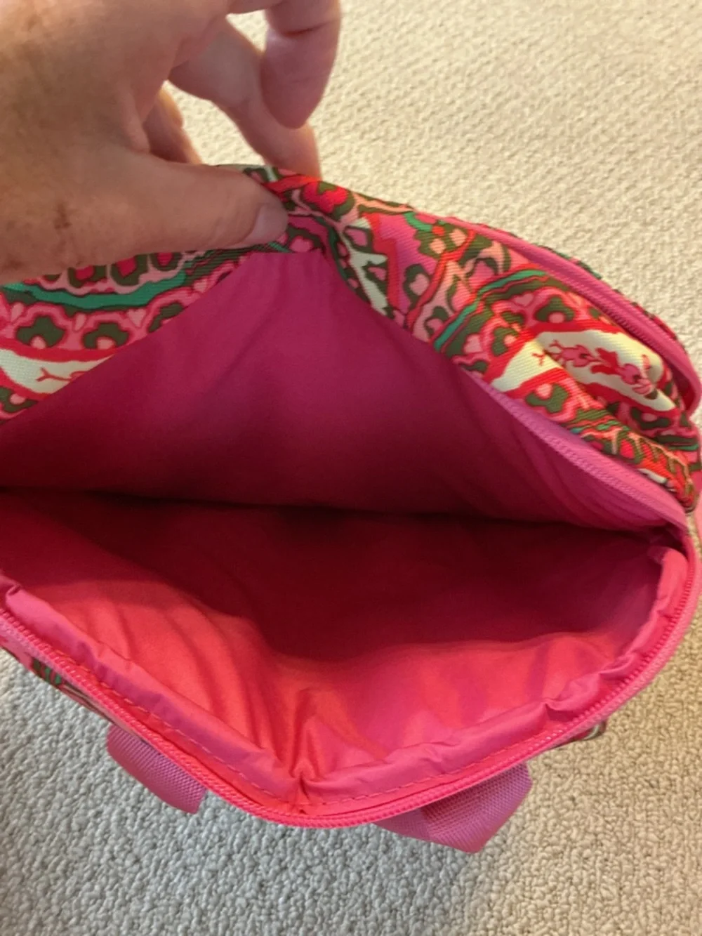 NWT Vera Bradley Capri Pink Paisley Print Essential Large Backpack
